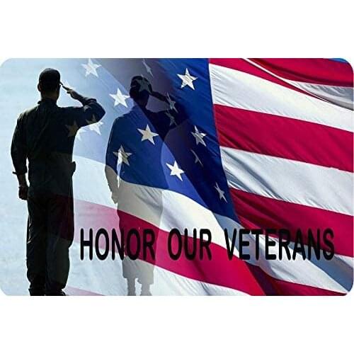 Tin Sign Wall Decor USA Honor Our Veterans Vintage Metal Poster Plaque for House Bar Pub Art Sign,20x30cm