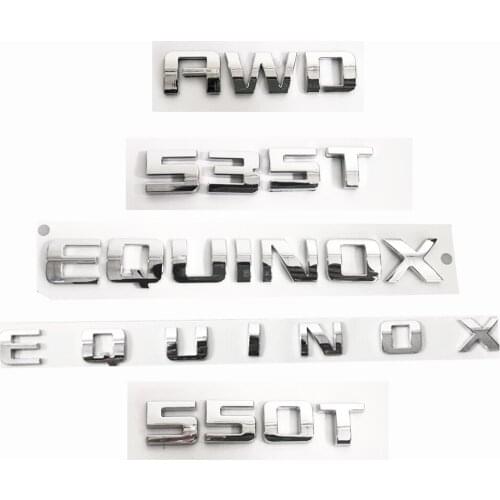 1PC For EQUINOX 535T 550T AWD Car Sticker ABS Chrome Emblem Badge Tailgate Fender Side Decal Auto Accessories stlying