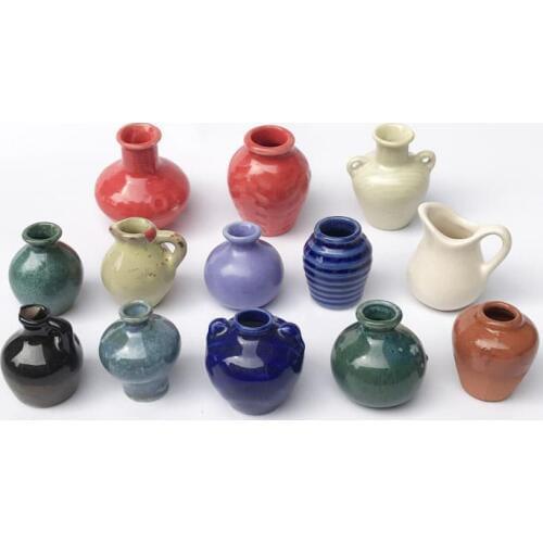 G07-X135 children baby gift Toy 1:12 Dollhouse mini Furniture Miniature rement Doll accessories Vase pots random type 1pcs