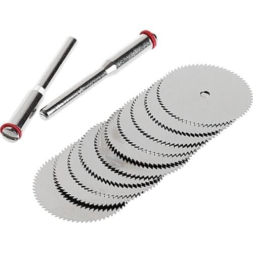 2020 New 10 x 25mm Wood Saw Blade Disc + 2 x Rod Dremel Rotary Cutting Tool