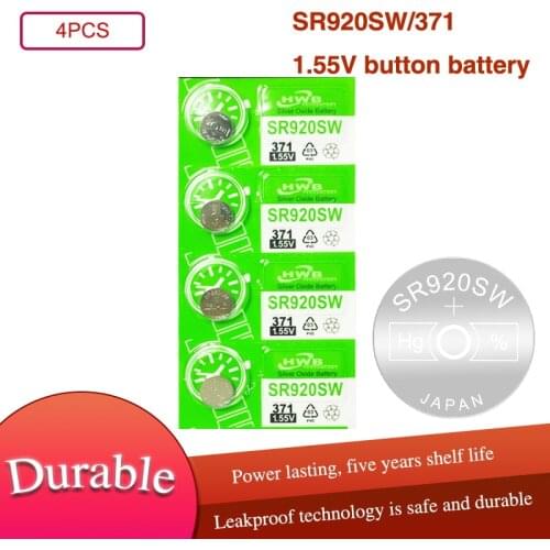 4pc Maxell 100% Original AG6 371 SR920SW 920 1.55V Watch Battery CX69 S21 605 SR920SW 371 Button Coin Cell MADE IN JAPAN