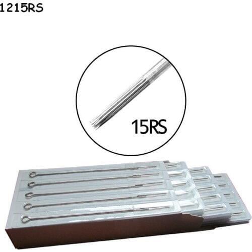 50PCS/Lot Disposable pre-Made Sterilized 316 Stainless Steel Tattoo Needles Round Shader for Tattoo Ink Tips 15RS
