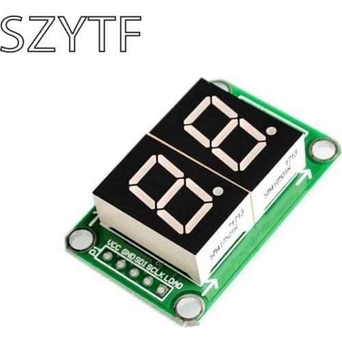 74HC595 static drive 2 segment digital tube display module can be seamlessly connected in series 0.5 inch 2 bright red