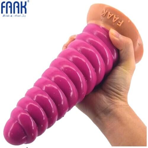 FAAK Silicone Huge Anal Plug Animal Conch Dildo Suction Cup Stitching Pink Long Butt Plug Adult Sex Products Women Man Sex Toys