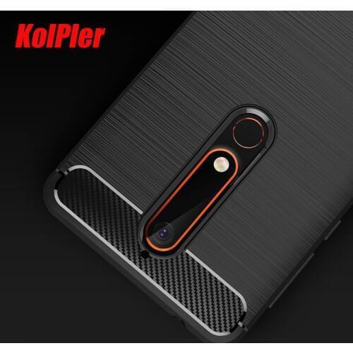 KOLPLER spft TPU Case for Nokia 6 2018 case Carbon Fiber Texture Brushed Silicone Soft Cover Case for Nokia 6 2018 back cover