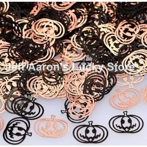 Black metal nail foil decals nail art decorations tools alloy nail sequin halloween pumpkin head design alloy