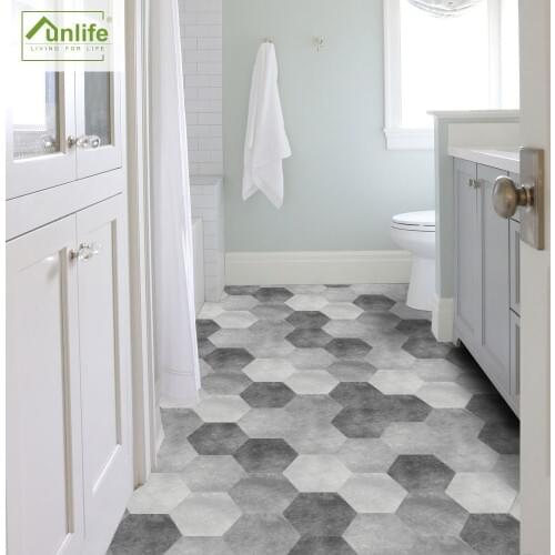 Funlife® Grunge Hexagon Tile Sticker Peel & Stick Self-Adhesive Kitchen Backsplash kitchen Wall sticker Easy to Clean DIY Floor