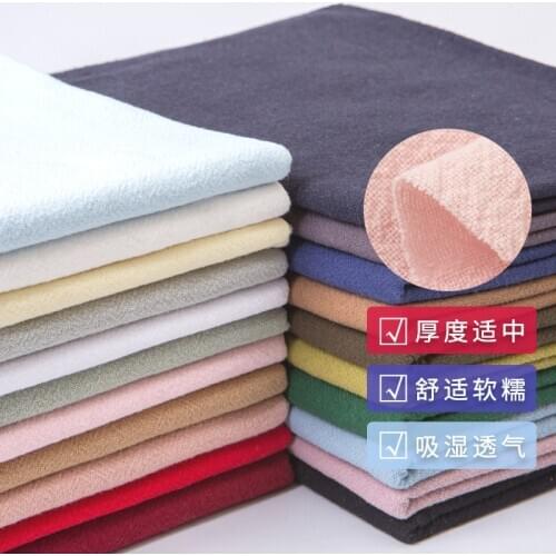 Washed Cotton Linen Fabric Summer Solid Color Linen Crepe Wrinkle Ethnic Style Linen Cloth Shirt Trousers Dress Clothing Fabric