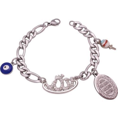 Islam muslim Quran Vanyakad Allah evil eye stainless steel baby Bracelets