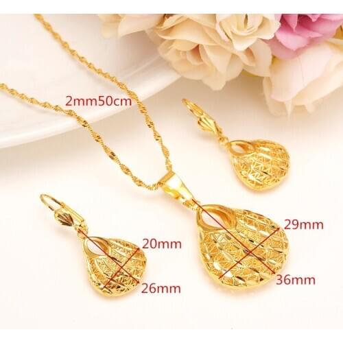 Fashion Bag Pendant Earring Set Women Party Gift 18 k Fine G/F Gold Necklace Earrings Jewelry Sets