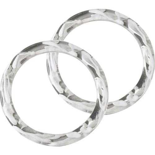 2pcs Ring Design White Green Resin Purse Handle for Bag Making Handles Replacement DIY Crafts Women Girls