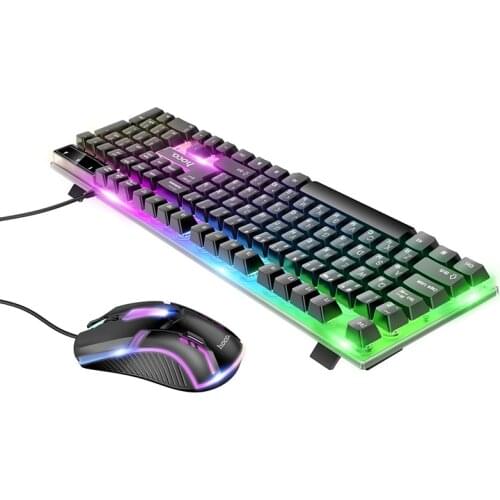 Backlit Wired Spanish Gaming Keyboard Mouse Combo 19 Anti-ghosting Game Keyboard ES Espanol Layout Mechanical Feel for Gamers