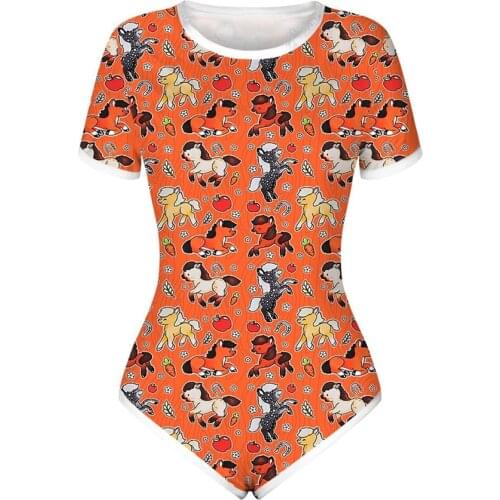 Men women Adults Baby Lover ddlg Role Players Costumes Button Crotch Front little hourse Printed Daddys Little Boy Bodysuit