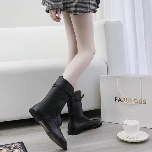 2021 New Thick Winter Knight Boots Womens Knee-length Long Square Heel Boots Retro Motorcycle Boots Black