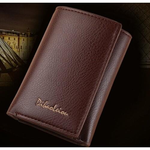 New Wallets Short Tri-Fold Wallets Practical And Multi-Functional Mens Wallets Vertical Mens Lock Wallets Couple Wallets