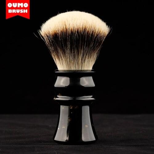 OUMO BRUSH- New Bighand Shaving brush with SHD WT badger hairknot (COFFEE)