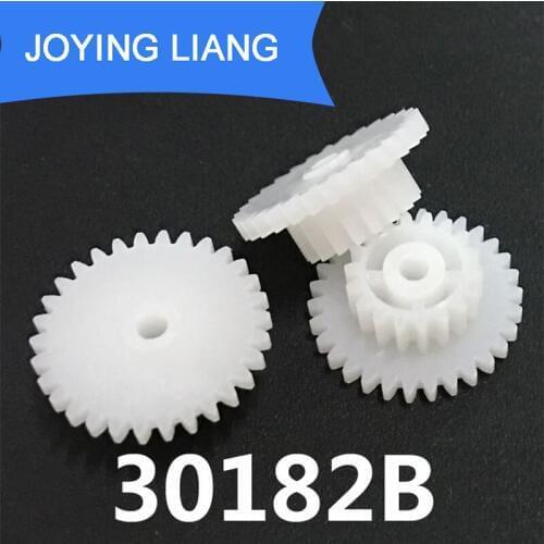 30182B 0.5M Plastic POM Gear Diameter 16mm 30 Teeth 18 Teeth Double Layer Gear 2.05MM Shaft Hole DIY Toy Parts Accessories