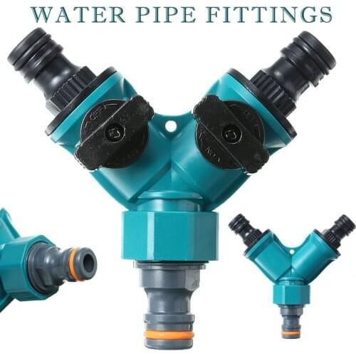 2 Way Garden 3/4Inch Hose Splitter Y Shape Valve Water Pipe Connector For Garden Balcony Irrigation Car Washing