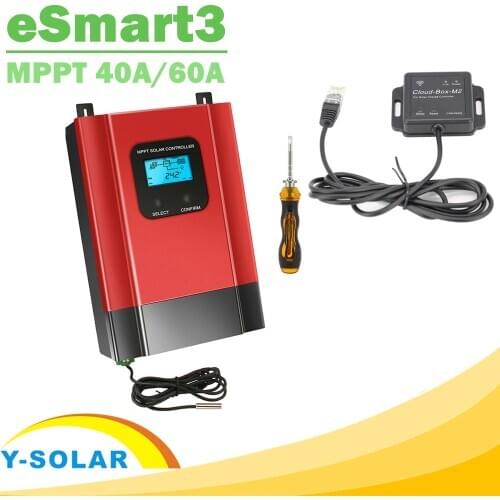 ESmart3 MPPT 60A 40A Solar Charge Controller 12V 24V 36V 48V Auto Max 150V PV Input Backlight LCD RS485 WIFI Mobile APP Control