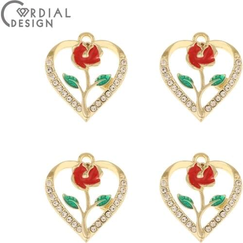 Cordial Design 50Pcs 21*23MM Jewelry Accessorie/DIY/Paint Effect/Rhineston Pendant/Flower Shape/Jewelry Findings & Components
