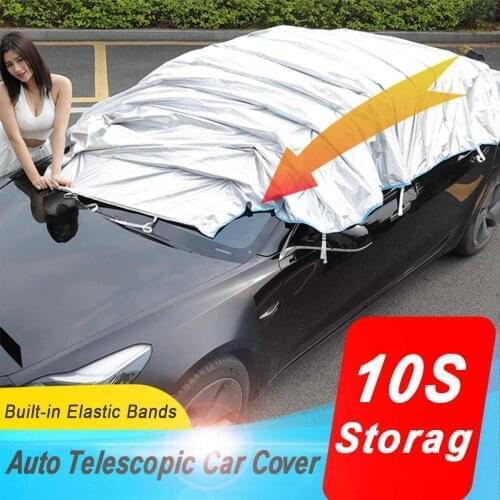 Universal 420x190cm Automatic Telescopic Car CoverS unscreen UV Dustproof Protective Cover For WS Mini Car