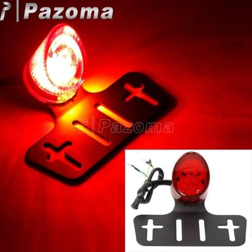 Universal Motorcycle Emark E11 Taillight Brake Stop Tail Red Light License Plate Bracket For Harley Chopper Bobber Street Bikes