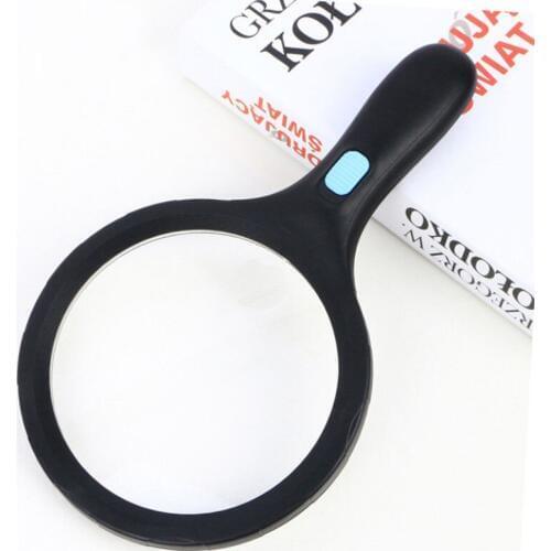 1.8X 5X 138mm Big Reading Magnifying Glass Illuminated Household Magnifier Handheld Office Loupe with 12pcs LED Lamps