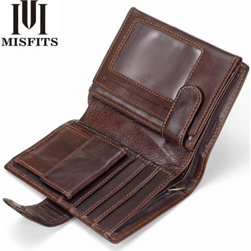 Quenya Vintage Men Wallet Genuine Leather Short Wallets Male Multifunctional Cowhide Male Purse Coin Pocket Photo Card Holder