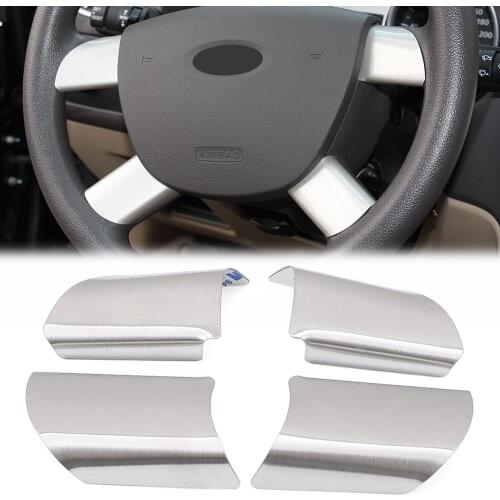 4pcs/set Stainless Steel Car Interior Steering Wheel Trim Decoration Sticker case For Ford For Focus 2 Sedan Hatchback 2005-2015