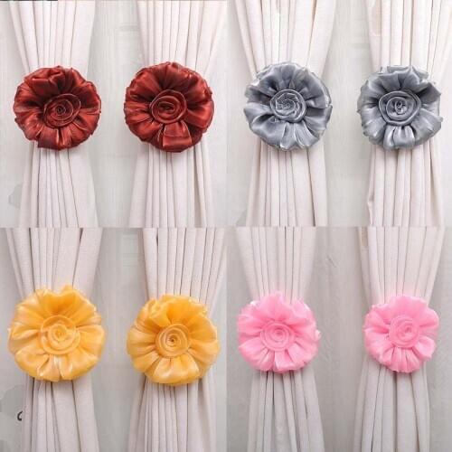 Flowers Curtain Tie Buckles Curtain Holder Accessories For Home Decoration Best Peony Flower Curtains Clip-on Tie Backs