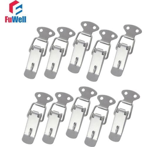 10pcs R106 201Stainless Steel Toggle Latch Hasps Spring Loaded Cabinet Box Buckle