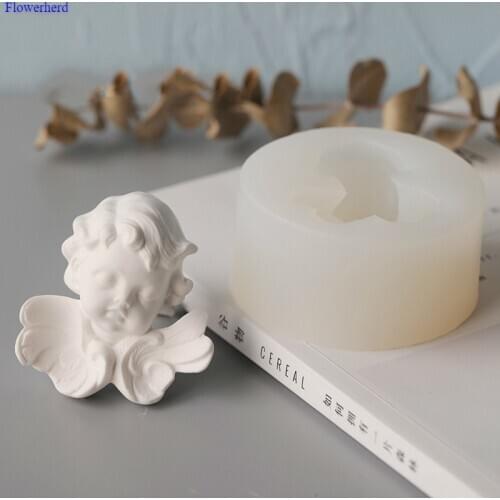 3D Cute Angel Silicone Mold Air Outlet Silicone Mold Car Air Outlet Clip Aromatherapy Plaster DIY Mold Home Decor Fondant Tools