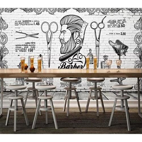 Beibehang Custom wallpaper 3d murals Europe and the United Kingdom retro trend barber shop background living room 3d wallpaper