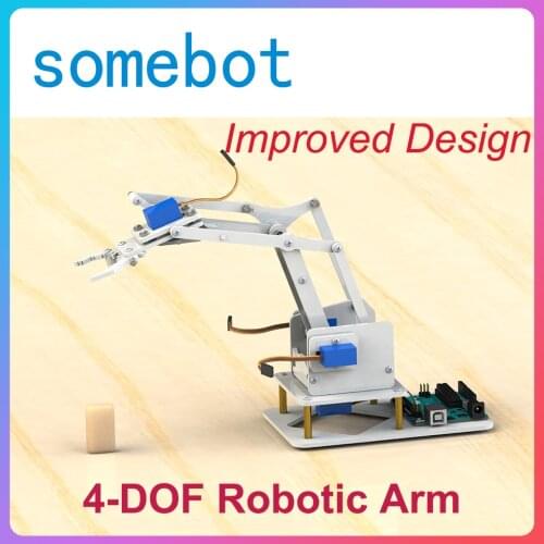 [Somebot]4DOF Acrylic Robotic ARM/Mechanical Robot/DIY Claw Kit/Manipulator--Joystick/Bluetooth/PS2 Remote Control FOR Arduino
