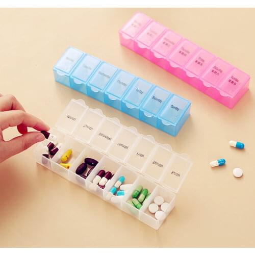 7 Grids Pill Case 7 Days Weekly Medicine Tablet Dispenser Organizer Pill Box Splitters Pill Storage Organizer Container