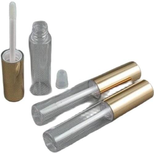 8ml plastic clear lip tube shiny gold lid for lashes / lip gloss balm honey mascara skin care cosmetic packing