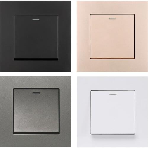 AC 110-250V 16A 86Type PC Panel 1 Gang 2 Way Pass Through On / Off Light Switch Wall Rocker Switch