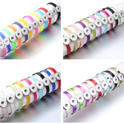10pcs/lot New Arrivals PU Leather Snap Bracelet Snake Wristband&Bracelets Fit 18mm Snap Button Bracelet DIY Jewelry ZE492