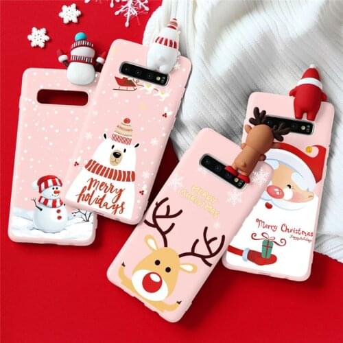 3D Cartoon Elk Santa Claus Christmas Case For Samsung Galaxy S20 FE S10 S8 S9 Plus A20E A30 A21S A40 A50 A51 A70 A71 TPU Cover