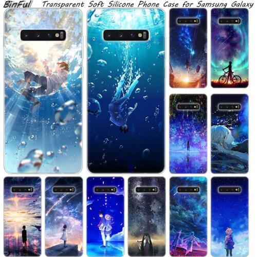Hot Starry Day Anime Soft Silicone Case For Samsung Galaxy S10 S9 S8 Plus S7 Edge A6 A8 Plus A7 A9 2018 A5 2017 Fashion Cover