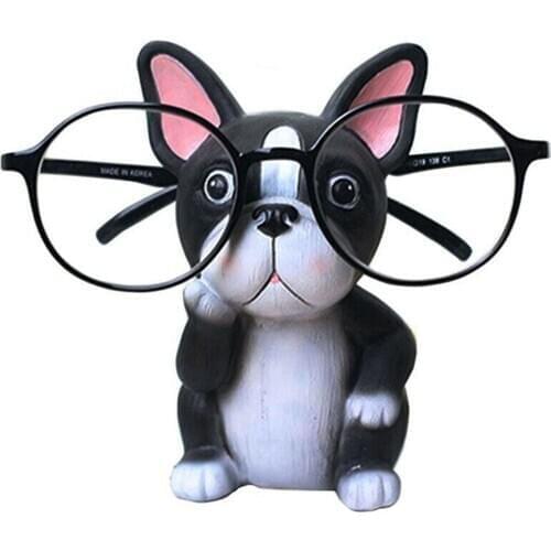 Kawaii Animal Ornament Home Decor Dog Glasses Holder Eyeglass Retainers Glasses Display Cute Animal Decorations ornaments
