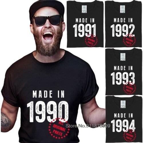 Funny 27-31th Birthday Gift 21 Color 100% Cotton T-Shirt Plus Size Boyfriend Round Collar Novelty 1990 to 1994 Clothes