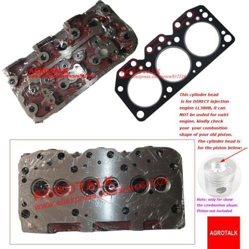 Cylinder head with head gasket for Laidong Kama engine LL380B, the direct injection engine model, part number: L380B-03101