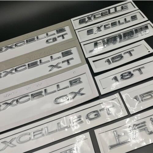 Chrome Letters 15N 15T 18T EXCELLE GT GX XT Emblem Badge Car Styling Boot Lid Trunk Logo Car Accessory Sticker for Buick Excelle
