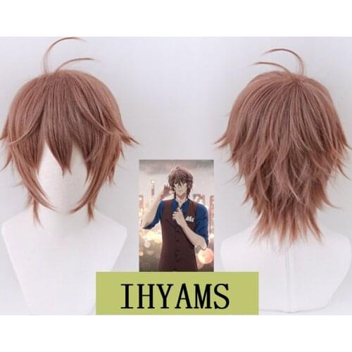 IDOLiSH7 Mido Torao Short Fluffy Layered Cosplay Wigs Heat Resistant Synthetic Hair Carnival Halloween Party + Free Wig Cap