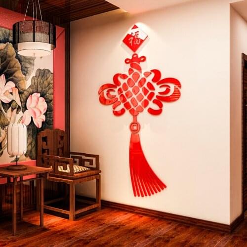 Chinese New Year Crystal New Year 3D Wall Stickers Wedding Celebrations Background Wall Decorations