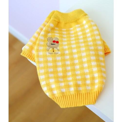 Pet Plaid Clothes For Small Dog Cat Autumn and winter teddy bear Puppy Cat clothes Plaid rabbit sweater for chihuahua pulldog