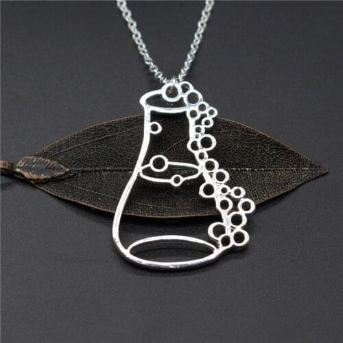 Elfin Erlenmeyer Flask Necklaces Potion Bottle Chemistry Laboratory Graduation Gift Conical Flask Pendant Necklaces Jewellery