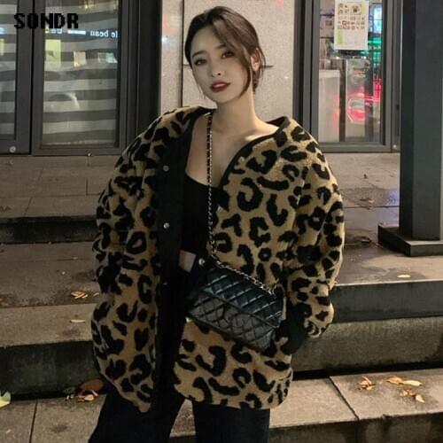 Korean Fashion Ladies Jacket 2020 Winter Clothing Vintage Loose Thick Quilted Thermal Leopard Print Cotton Jacket WomenS Coat