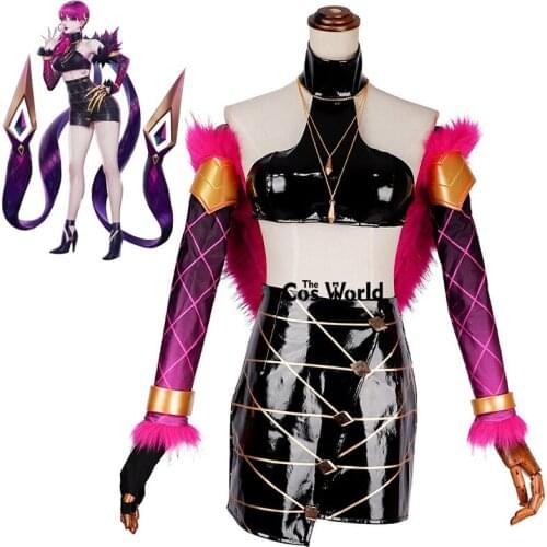 LOL KDA Girl Group Agonys Embrace Evelynn Tube Tops Dress Uniform Outfit Games Cosplay Costumes